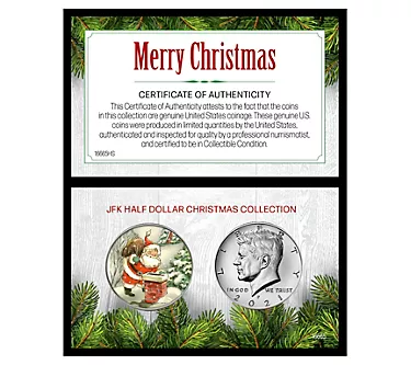 Merry Christmas Santa Half Dollar With 2021 JFKCoin Set