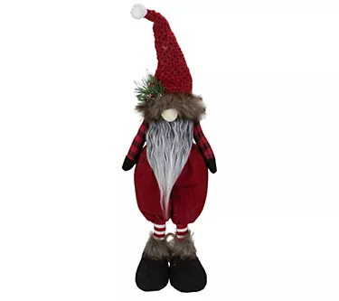 Northlight 17" Red and Black Buffalo Plaid Gnom e Figure