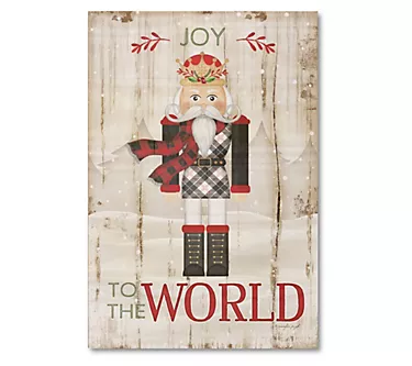 Courtside Market Joy To The World Nutcracker 12x17.5 Wood Sign