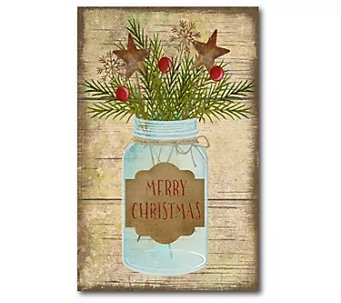Courtside Market Merry Christmas Jar  12x18 Can vas