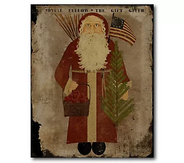 Courtside Market Patriotic Santa 20" x 24" Canv as