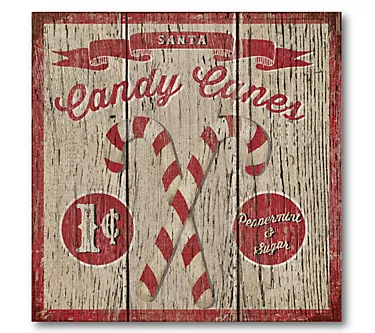 Courtside Market Candy Cane Frosted 16x16 Canvas