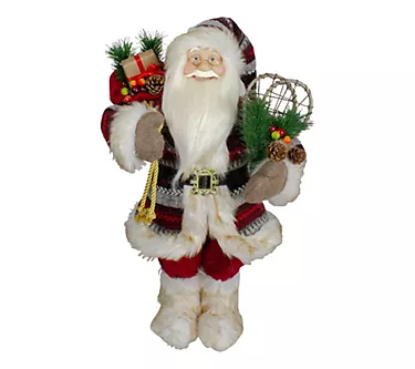 Northlight 18" Standing Santa Figure w/ Snow Shoes & Fur Boots
