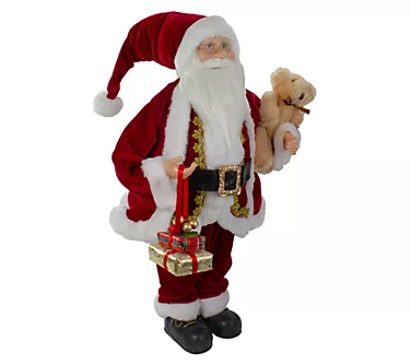 Northlight 2' Traditional Santa Figure with a Plush Brown Bear