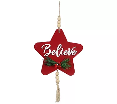 Young's Set of 4 Wood Star Shaped Wall Sign/Ornaments