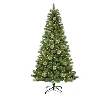 Puleo Pre-Lit 7.5' Western Pine Artificial Chri stmas Tree