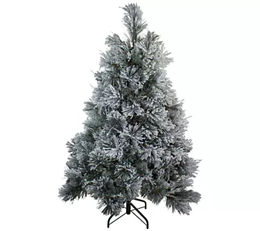 4.5' Flocked Black Spruce Artificial Christmas Tree - Unlit