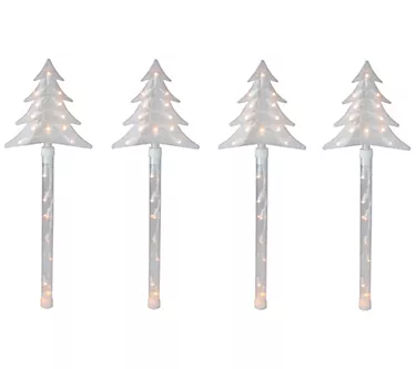 Northlight 4ct Tree Pathway Marker w/ Lawn Stakes White Wire