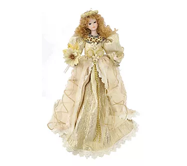 14" Santa's Workshop Cream Angel Tree Topper