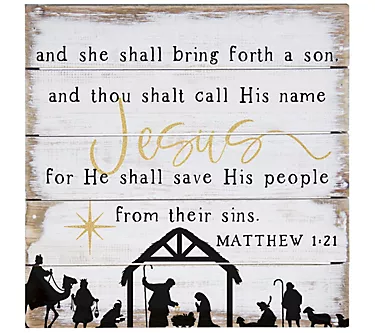 Sincere Surroundings 8" Matthew 1:21 Pallet Pet ite