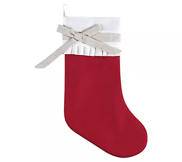 C&F Home Red Linen Holiday Stocking