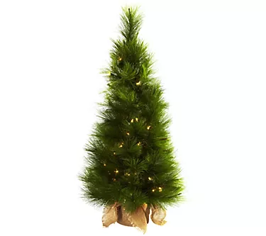 3' Lit Christmas Tree in Burlap Bag by Nearly Natural 1 373733-3-lit-christmas-tree-in-burlap-bag-by-nearly-natural-1.webp