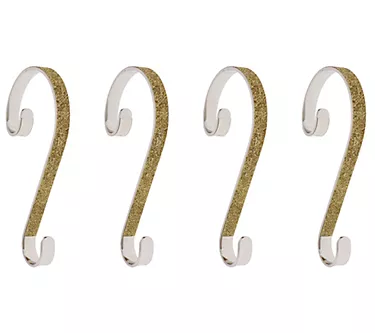 Haute Decor Set of 4 Glitter Embossed Stocking Scrolls
