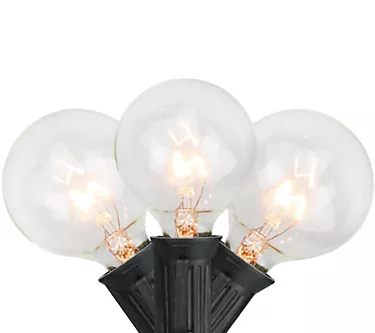 Northlight 10-Count Clear G50 Globe Light Set 9' Black Wire