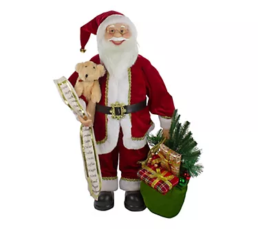 Northlight 2' Standing Santa w/ Presents & Naughty/Nice List