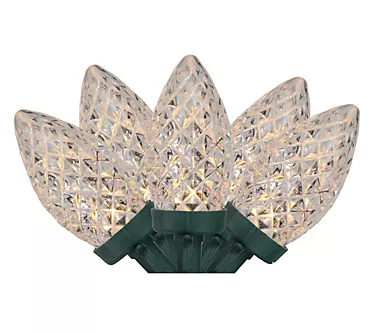 Northlight 100 Warm White Faceted C9 Lights - Green Wire 1 373822-northlight-100-warm-white-faceted-c9-lights-green-wire-1.webp
