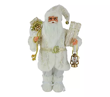 Northlight 12" Standing Santa Figure Dressed inWhite