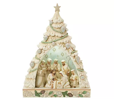 Jim Shore Heartwood Creek Woodland Tree Nativity Lit Diorama