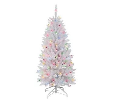 4.5' Pre-Lit Shiny White Fraser Fir ArtificialChristmas Tree