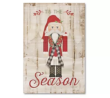 Courtside Market Tis The Season Nutcracker 12x17.5 Wood Sign