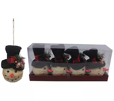 Young's fabric snowman head ornaments (set of 4) 1 373975-young-s-fabric-snowman-head-ornaments-set-of-4–1.webp