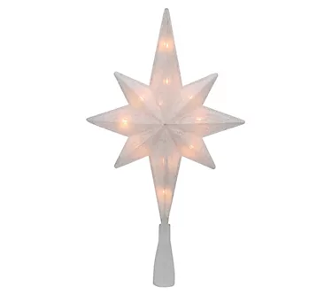 Northlight 11" Frosted Bethlehem Star w/ Scrolling Tree Topper