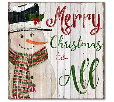 Courtside Market Merry Snowman 16x16 Canvas