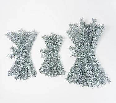 Haute Decor Set of 40 Indoor/Outdoor Frosted Pine Garland Ties