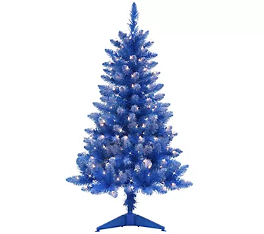 Puleo International 4' Pre-Lit Fashion Blue Christmas Tree