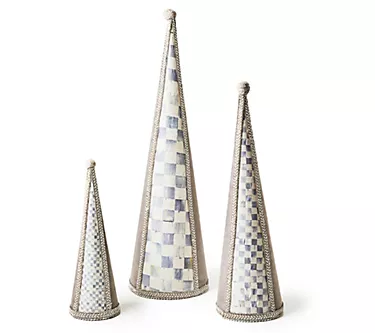 MacKenzie- Childs Set of 3 Crystal Palace Cone Trees