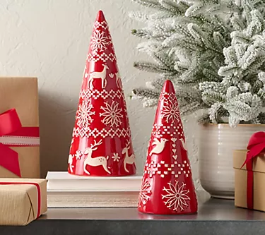 Home Reflections Set of 2 Stoneware Tabletop Tree