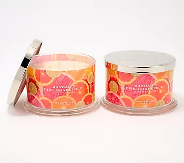 Homeworx by Slatkin + Co. S/2 18oz Mandarin Pink Pink Grapefruit 1 374388-homeworx-by-slatkin-co-s-2-18oz-mandarin-pink-pink-grapefruit-1.webp