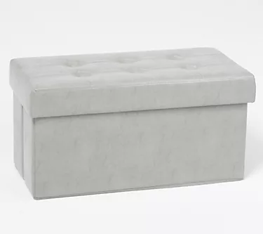 Faux Leather Tufted Collapsible Bench w/ Tray by Valerie