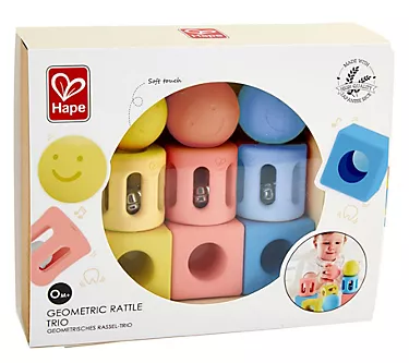 Hape Geometric Rattle Trio 9-Piece Set