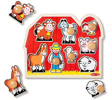 Melissa & Doug Large Farm Jumbo Knob Puzzle - 8pieces