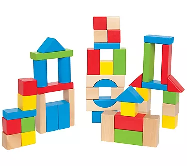 Hape Maple Wood Kids Building Blocks - 50pc