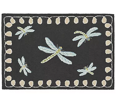 Liora Manne Frontporch Dragonfly Rug Midnight 24" x 36"