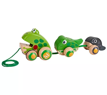 Hape Wooden Pull-Along Frog Family