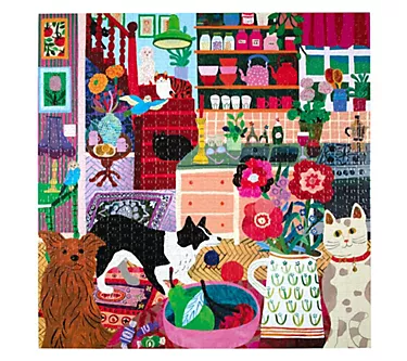 eeBoo Piece & Love Pets in the Kitchen 1000pc Jigsaw Puzzle