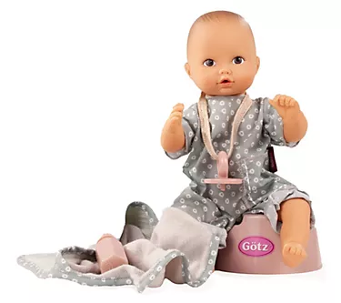 Gotz Aquini 13" Avacado Girl Drink & Wet Doll with Pacifier