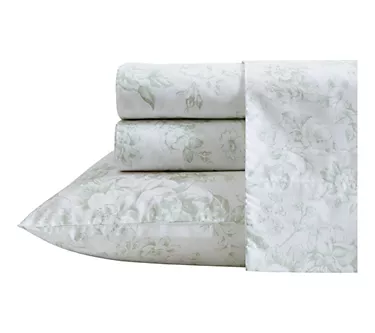 Laura Ashley Toile Delight Green Twin Sheet Set