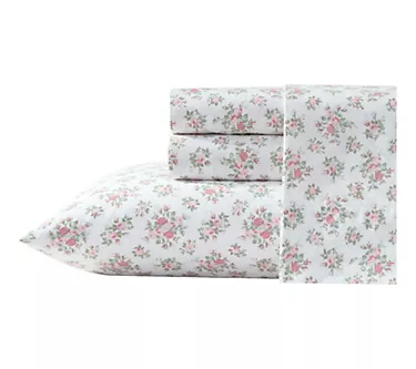 Laura Ashley Leanna Rose Mauve Pink Queen SheetSet