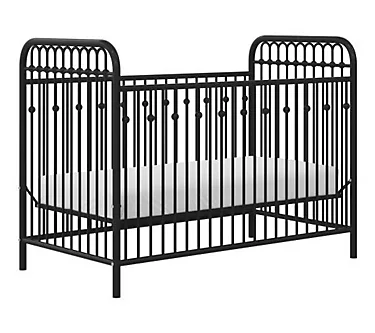 Little Seeds Monarch Hill Ivy Metal Baby Crib -Black