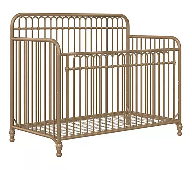 Little Seeds Ivy 3-in-1 Convertible Metal Crib-Gold