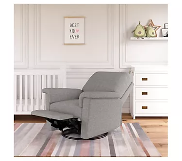 Baby Relax Terrin 3-in-1 Gliding Swivel NurseryRecliner Gray