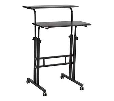 Mind Reader Mobile XL Sitting and Standing Workstation Desk