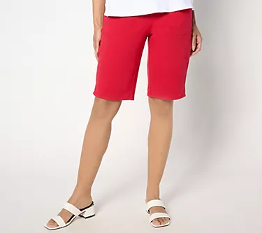 Quacker Factory DreamJeannes Flat Waistband 11" Bermuda Shorts