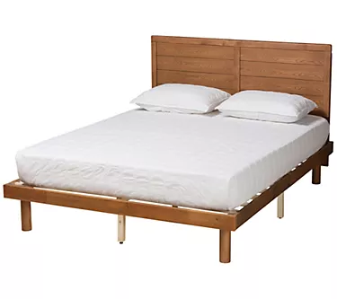 Baxton Studio Daina Ash Walnut Wood Queen SizePlatform Bed