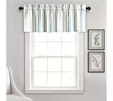 Farmhouse Stripe Valance Single 52" x 18" by Lush Decor