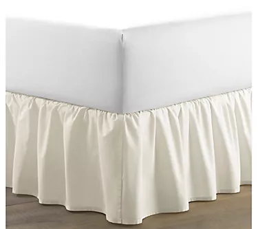 Laura Ashley Solid Ivory Queen Ruffled Bedskirt